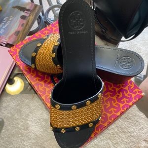 Tory Burch Joanie-Straw/Veg Leathef